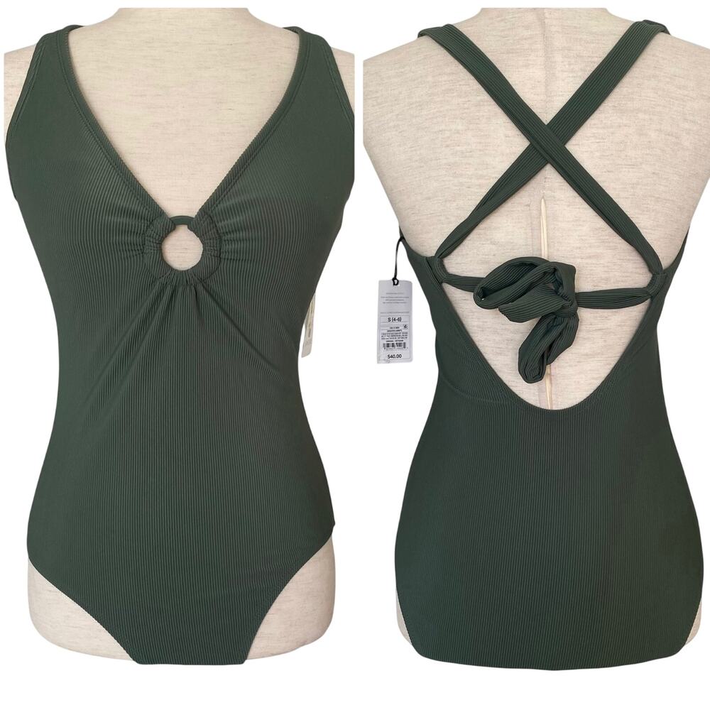 NEW SHADE & SHORT One Piece Swimsuit Green Size Small Medium Seat Coverage